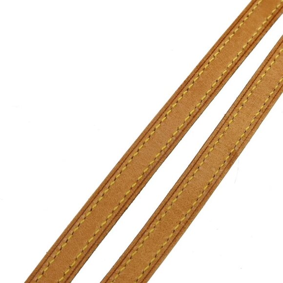 LOUIS VUITTON Logo Shoulder Strap Leather Brown Gold Bag Accessory 63EF817 - Picture 5 of 8